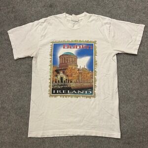 Vintage Dublin Ireland Center Logo Graphic City Single Stitch T Shirt Adult Lg